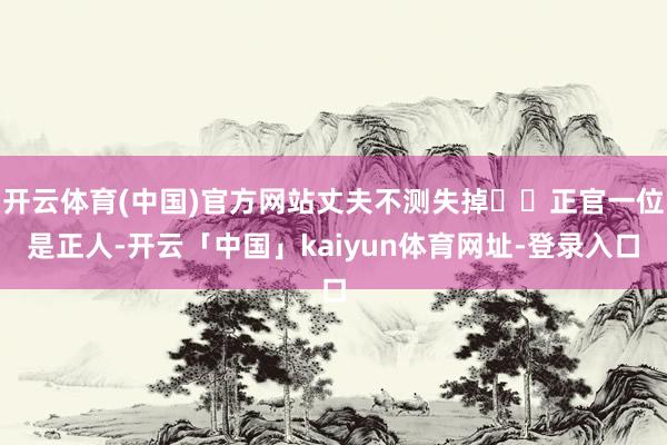 开云体育(中国)官方网站丈夫不测失掉‌‌正官一位是正人-开云「中国」kaiyun体育网址-登录入口